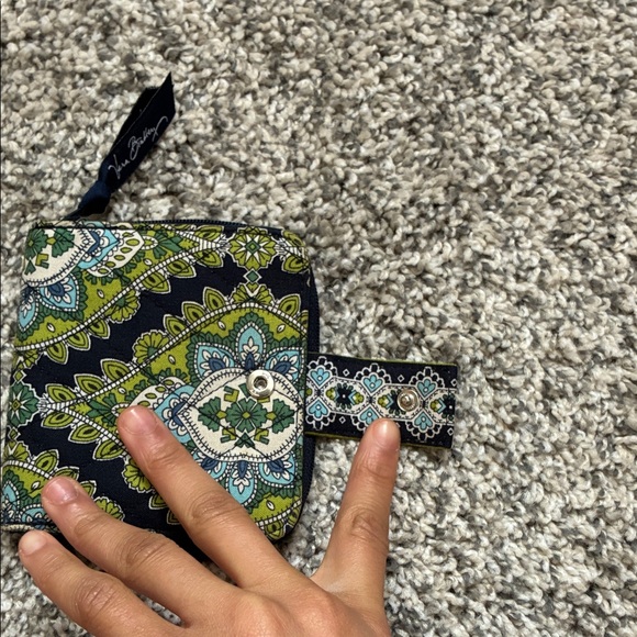 Vera Bradley Black and Green Patterned Wallet - Picture 3 of 7